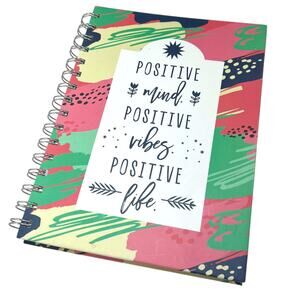 Positive Vibes Spiral Planner w Stickers Undated Daily Weekly Journal